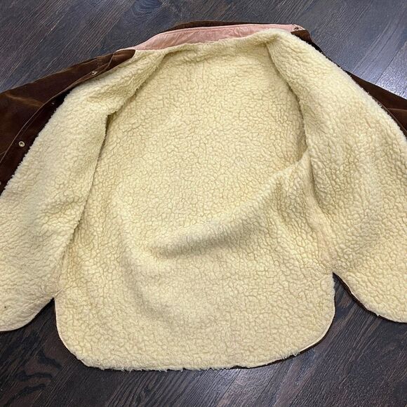 Vintage Corduroy Jacket Mens Large Brown Sherpa Lined Shacket Scovill 70s 80s - Picture 10 of 11